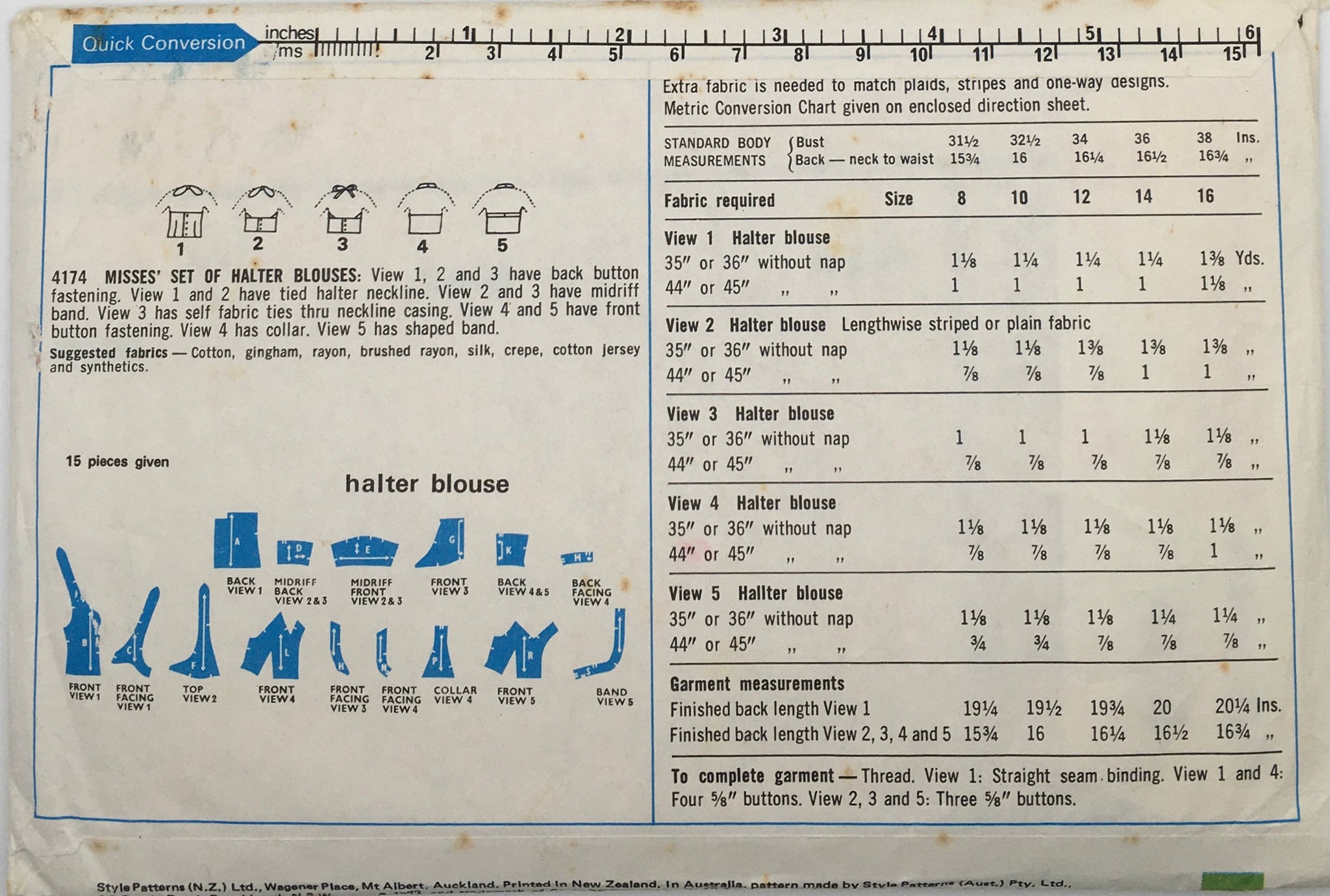 1973 Vintage Sewing Pattern: Style 4174 – Vintage Stitch Australia